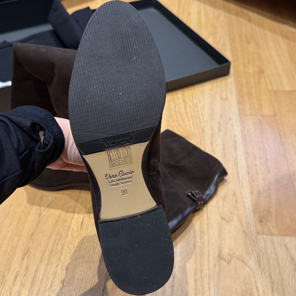 Le Pepe Italian brown suede leather over the knee boots Camoscio Fondente NEW - Picture 11 of 13